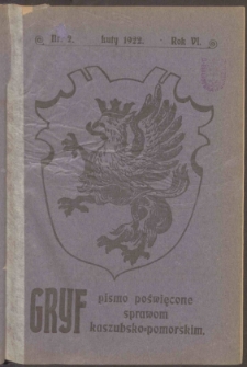 Gryf : pismo poswięcone sprawom kaszubsko-pomorskim 1922 nr.2