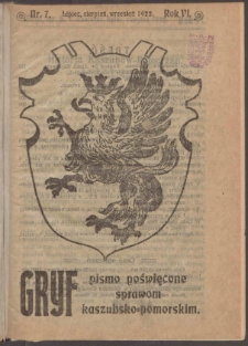 Gryf : pismo poswięcone sprawom kaszubsko-pomorskim 1922 nr.7