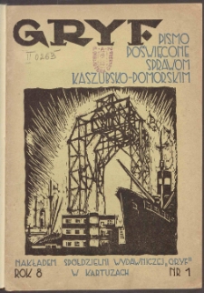 Gryf : pismo poswięcone sprawom kaszubsko-pomorskim 1931 nr.1