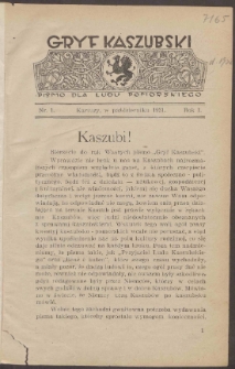 Gryf : pismo poświęcone sprawom kaszubsko-pomorskim 1931-32 nr.1