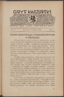 Gryf : pismo poświęcone sprawom kaszubsko-pomorskim 1931-32 nr.6
