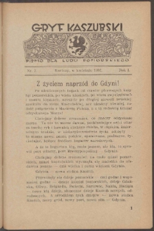 Gryf : Gryf kaszubski pismo dla ludu pomorskiego 1932 nr.7
