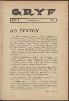 Gryf : pismo poświęcone sprawom kaszubsko-pomorskim, 1934 nr.4