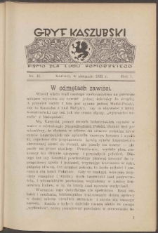 Gryf : pismo poświęcone sprawom kaszubsko-pomorskim, 1932 nr.11