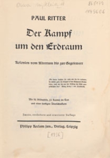 Der Kampf um den Erdraum : Kolonien vom Altertum bis zur Gegenwart