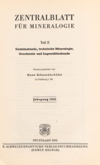 Neues Jahrbuch für Mineralogie, Geologie und Paläontologie. Referate. 2, Allgemeine Geologie, Petrographie, Lagerstättenlehre, 1951, Inhalt