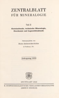 Neues Jahrbuch für Mineralogie, Geologie und Paläontologie. Referate. 2, Allgemeine Geologie, Petrographie, Lagerstättenlehre, 1952, Inhalt