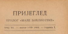Pregled : prilog "Male Biblioteke", 1902.07.01 nr 12