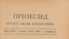 Pregled : prilog "Male Biblioteke", 1902.10.30 nr 18