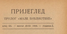 Pregled : prilog "Male Biblioteke", 1902.11.30 nr 20