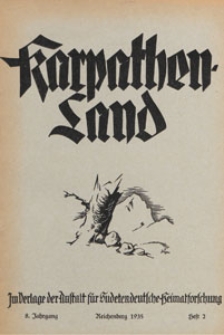 Karpathenland : Vierteljahrschrift für Geschichte, Volkskunde und Kultur der Deutschen in den nördlichen Karpathenländern, 1935 H 2