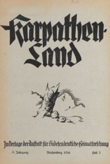 Karpathenland : Vierteljahrschrift für Geschichte, Volkskunde und Kultur der Deutschen in den nördlichen Karpathenländern, 1936 H 2