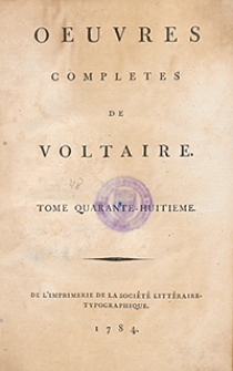 Oeuvres Completes De Voltaire. T. 48, [Melanges litteraires. Tome III]