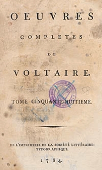 Oeuvres Completes De Voltaire. T. 58, [Lettres de M. de Voltaire et de M. D'Alembert 1769-1778. Tome II]