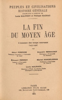 La fin du Moyen-Âge. 2, L'annonce des temps nouveaux, 1453-1492