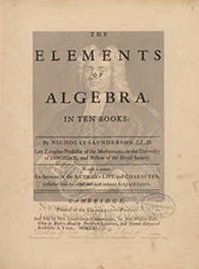 The elements of algebra : in ten books Vol. 1