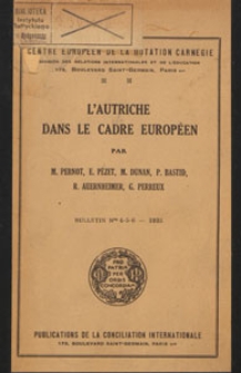 L' Autriche dans le cadre europ&eacute;en