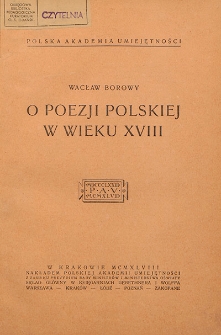 O poezji polskiej w wieku XVIII