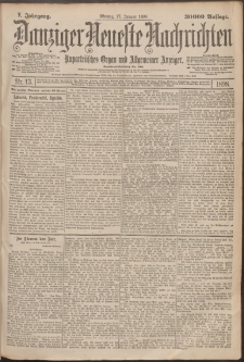 Danziger Neueste Nachrichten : unparteiisches Organ und allgemeiner Anzeiger 13/1898