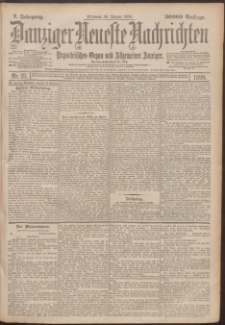 Danziger Neueste Nachrichten : unparteiisches Organ und allgemeiner Anzeiger 21/1898