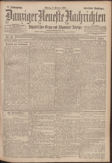 Danziger Neueste Nachrichten : unparteiisches Organ und allgemeiner Anzeiger 31/1898