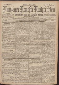 Danziger Neueste Nachrichten : unparteiisches Organ und allgemeiner Anzeiger 33/1898