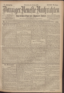 Danziger Neueste Nachrichten : unparteiisches Organ und allgemeiner Anzeiger 34/1898