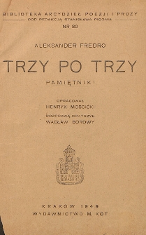 Trzy po trzy : pamiętniki