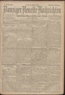 Danziger Neueste Nachrichten : unparteiisches Organ und allgemeiner Anzeiger 41/1898