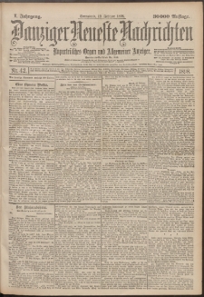Danziger Neueste Nachrichten : unparteiisches Organ und allgemeiner Anzeiger 42/1898
