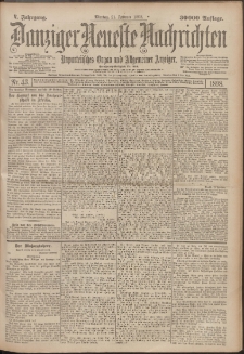 Danziger Neueste Nachrichten : unparteiisches Organ und allgemeiner Anzeiger 43/1898
