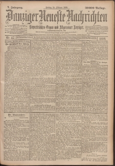 Danziger Neueste Nachrichten : unparteiisches Organ und allgemeiner Anzeiger 46/1898