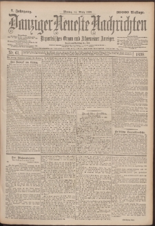 Danziger Neueste Nachrichten : unparteiisches Organ und allgemeiner Anzeiger 61/1898