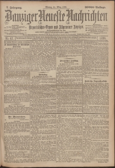 Danziger Neueste Nachrichten : unparteiisches Organ und allgemeiner Anzeiger 67/1898