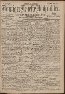 Danziger Neueste Nachrichten : unparteiisches Organ und allgemeiner Anzeiger 70/1898