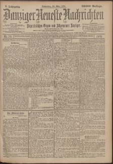 Danziger Neueste Nachrichten : unparteiisches Organ und allgemeiner Anzeiger 70/1898
