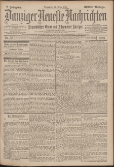 Danziger Neueste Nachrichten : unparteiisches Organ und allgemeiner Anzeiger 72/1898