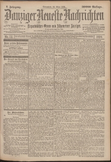 Danziger Neueste Nachrichten : unparteiisches Organ und allgemeiner Anzeiger 72/1898