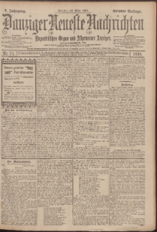 Danziger Neueste Nachrichten : unparteiisches Organ und allgemeiner Anzeiger 74/1898