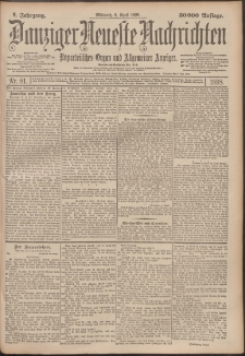 Danziger Neueste Nachrichten : unparteiisches Organ und allgemeiner Anzeiger 81/1898