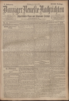 Danziger Neueste Nachrichten : unparteiisches Organ und allgemeiner Anzeiger 85/1898