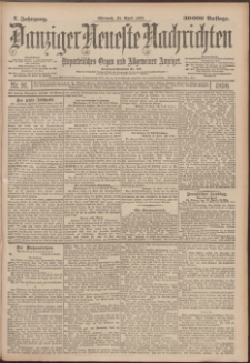 Danziger Neueste Nachrichten : unparteiisches Organ und allgemeiner Anzeiger 91/1898