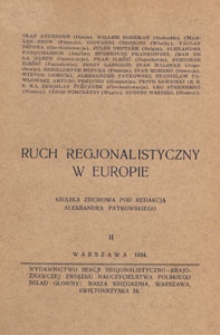 Ruch regjonalistyczny w Europie : książka zbiorowa. 2