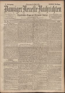 Danziger Neueste Nachrichten : unparteiisches Organ und allgemeiner Anzeiger 98/1898