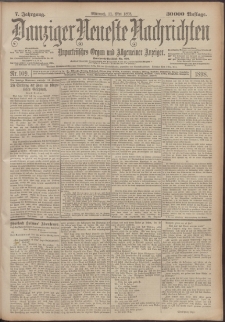 Danziger Neueste Nachrichten : unparteiisches Organ und allgemeiner Anzeiger109/1898