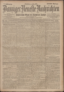 Danziger Neueste Nachrichten : unparteiisches Organ und allgemeiner Anzeiger 134/1898