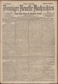 Danziger Neueste Nachrichten : unparteiisches Organ und allgemeiner Anzeiger 136/1898
