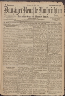 Danziger Neueste Nachrichten : unparteiisches Organ und allgemeiner Anzeiger 143/1898