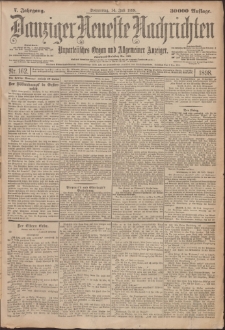Danziger Neueste Nachrichten : unparteiisches Organ und allgemeiner Anzeiger 162/1898
