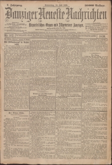 Danziger Neueste Nachrichten : unparteiisches Organ und allgemeiner Anzeiger 162/1898